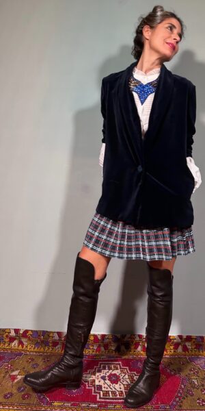 BLAZER IN VELLUTO BLU